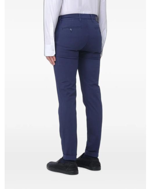 Re-hash Blue Stretch-Cotton Chino Trousers for men