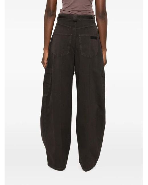 Sportmax White Pleated Wide-Leg Jeans