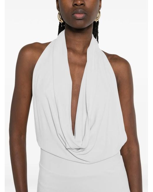 AYA MUSE White Spoe Pleated Midi Dress