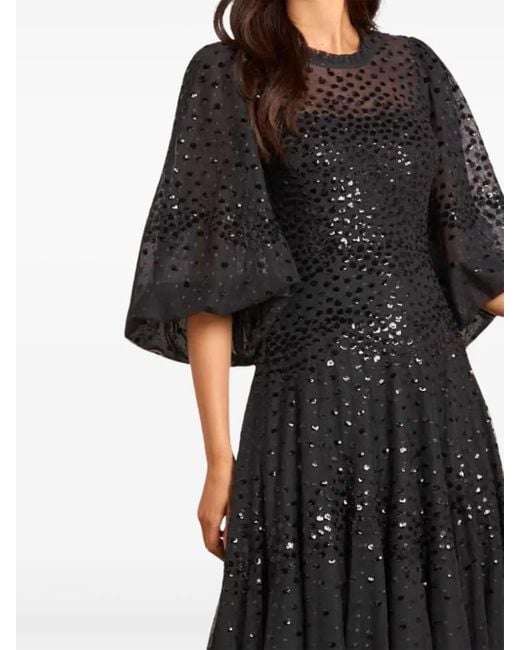 Needle & Thread Black Robe Longue À Ornements De Sequins