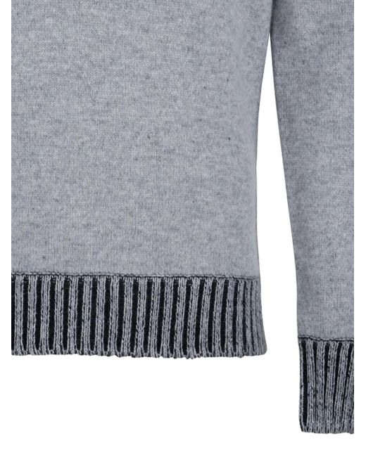 Gran Sasso Gray Ribbed-Rollneck Sweater for men