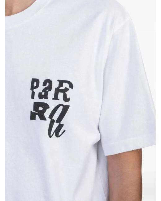 by Parra White Graphic T-Shirt for men