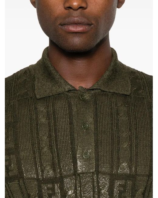 Polo À Motif Ff Sparkle Fendi pour homme en coloris Green
