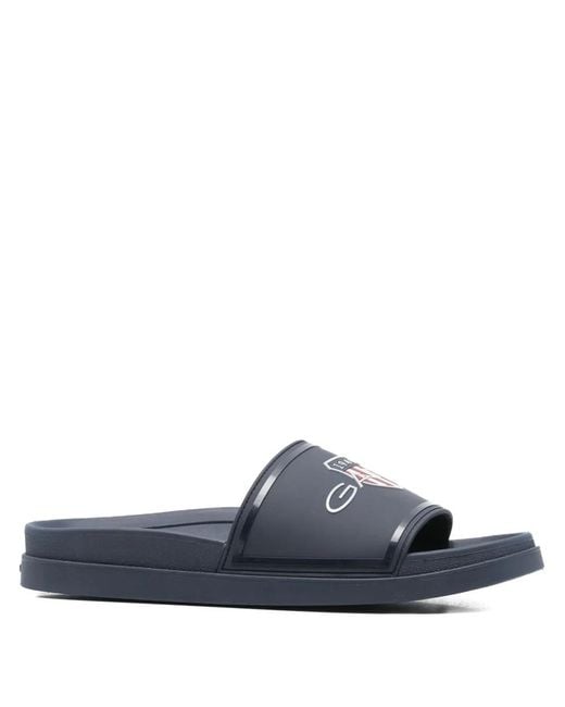 Gant Blue Pierbay Logo-Embellished Sliders for men