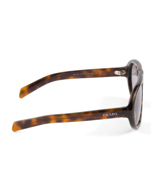 Prada Brown Tortoiseshell Pilot-Frame Sunglasses