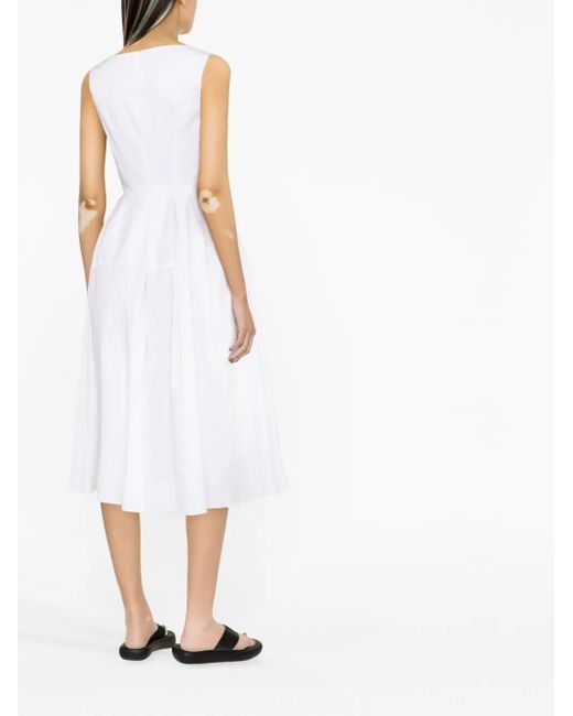 Blanca Vita White V-Neck Sleeveless Dress