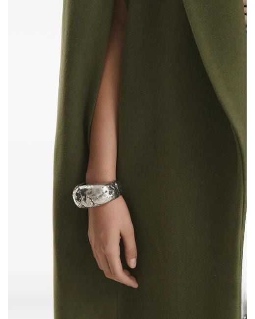 Vestiaire d'un Oiseau Libre Green Collared Slit Cape