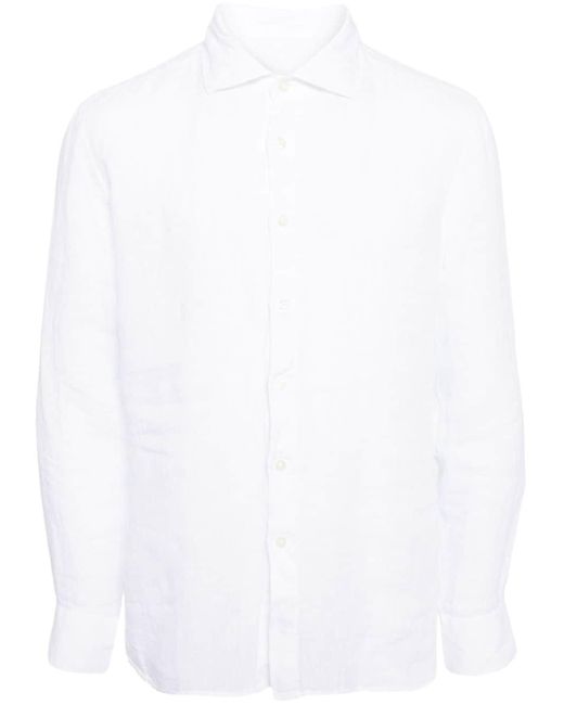 メンズ 120% Lino リネンシャツ White