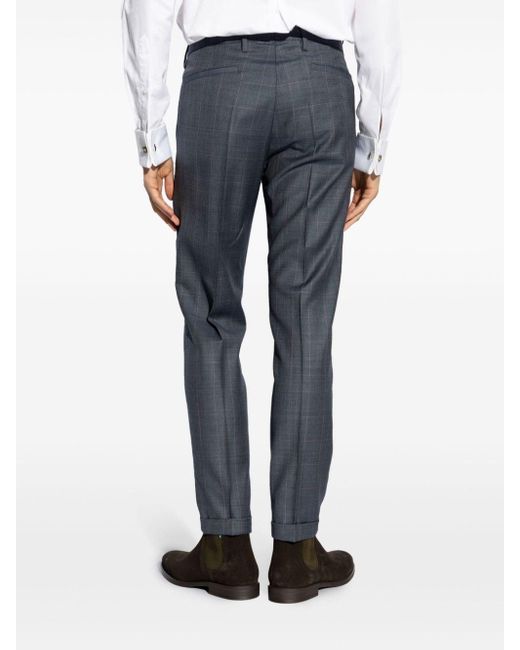 Paul Smith Blue Check-pattern Tailored Trousers for men