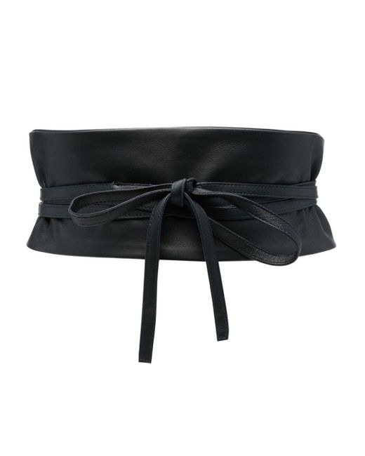 FURLING BY GIANI Black Leather-panel Self-tie Belt
