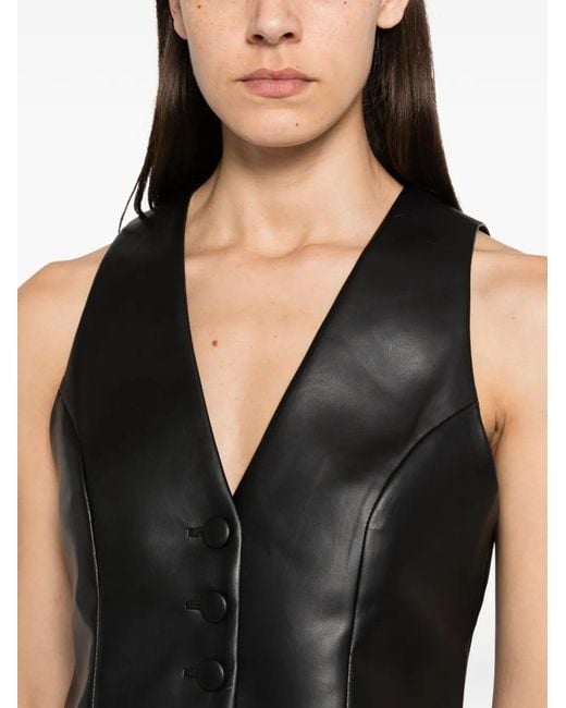 Imperial Black Button-Fastening V-Neck Gilet