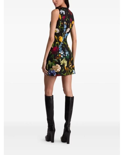 Robe Évasée À Fleurs Alice + Olivia en coloris Black