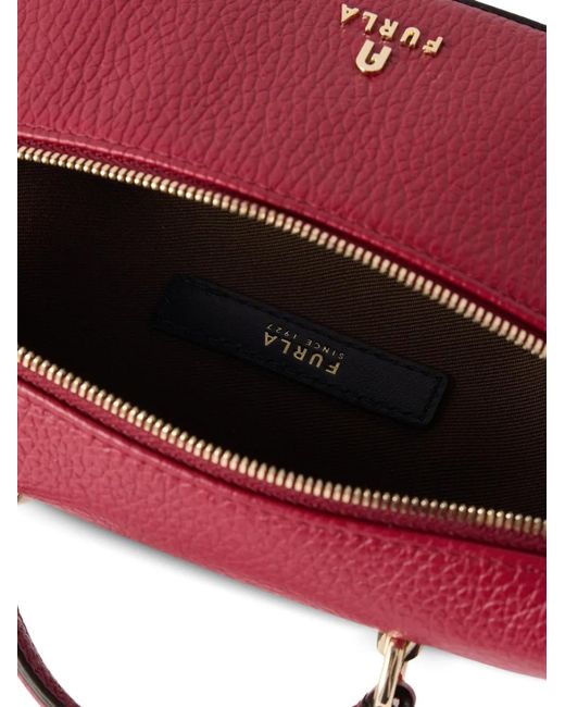 Furla Purple Camelia Grained-Leather Mini Bag