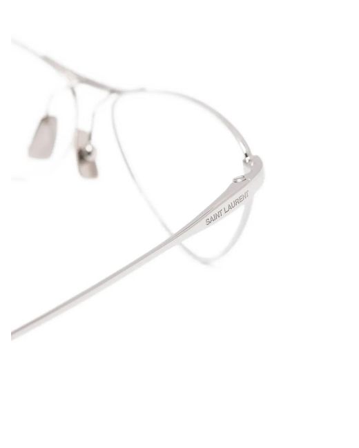 Saint Laurent White Triangular-Frame Glasses