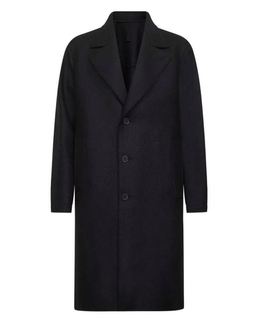 Harris Wharf London Black Button-Fastening Wool Coat for men