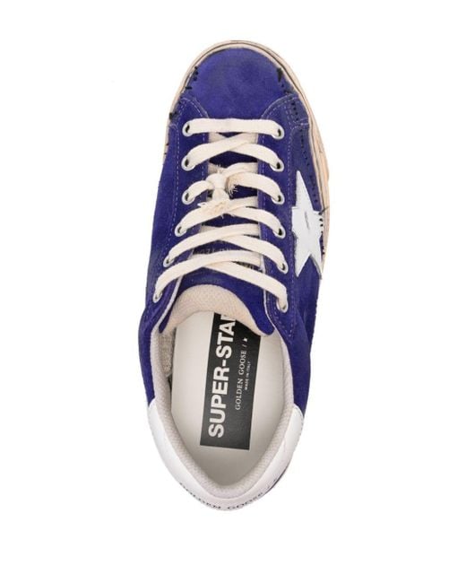Golden Goose Deluxe Brand Blue Super-Star Sneakers im Used-Look