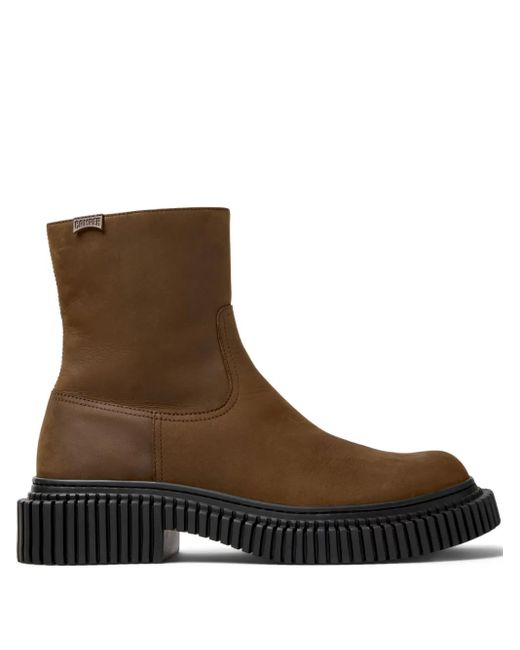 Camper Brown Pix Berlin Zip-Detail Platform Boots for men