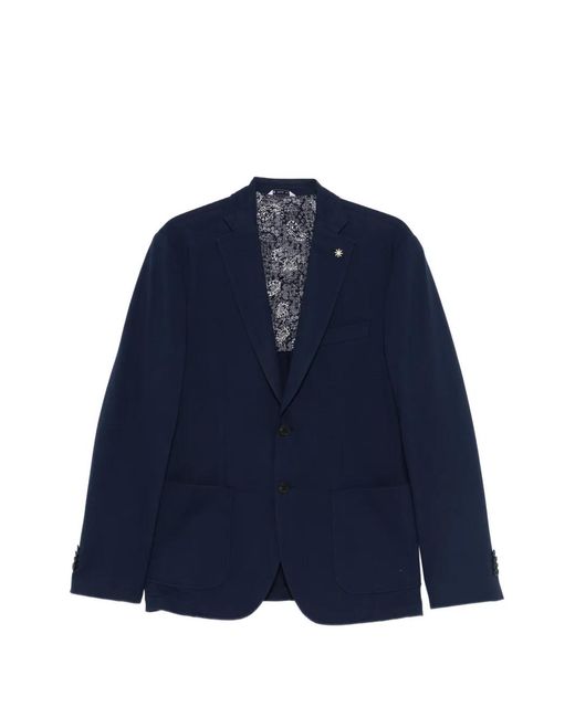 Manuel Ritz Blue Pique Jersey Jacket for men