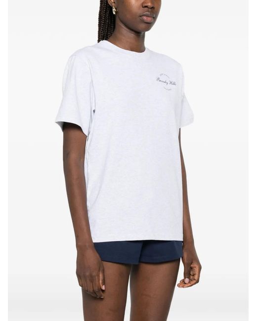 Sporty & Rich White Logo-Print T-Shirt