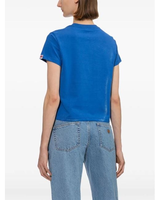 AAPE BY A BATHING AP Blue Logo Embroidered T-Shirt