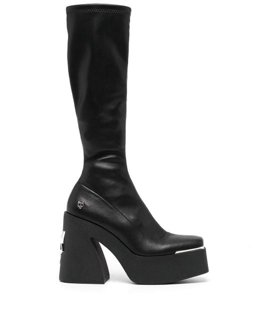 Naked Wolfe Black Impact Chunky-heel Boots