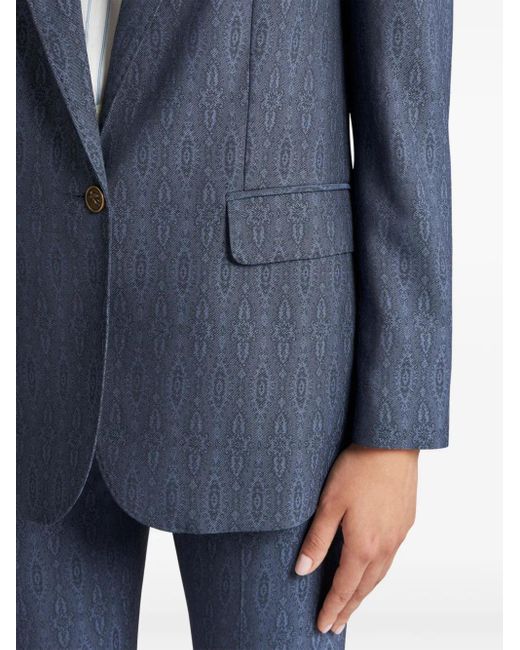 Etro Blue Wool Blazer