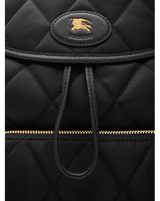 Burberry Gewatteerde Rugzak Met Leren Afwerking in het Black