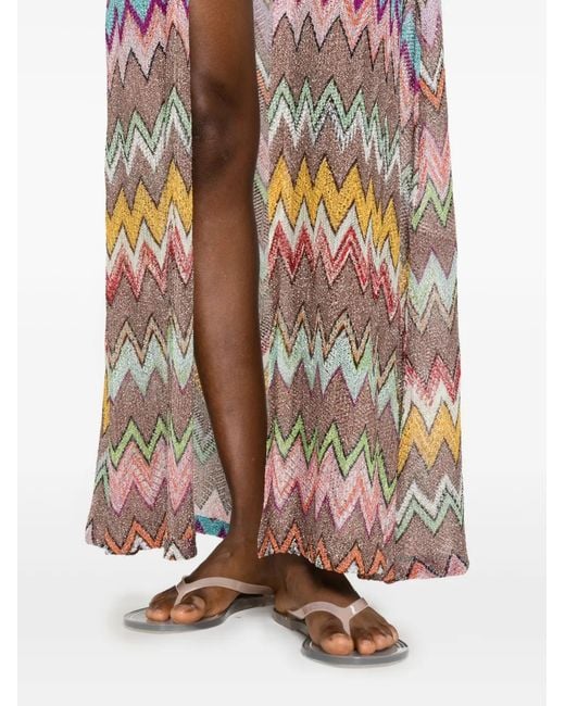 Missoni White Zigzag-Pattern V-Neck Cover-Up