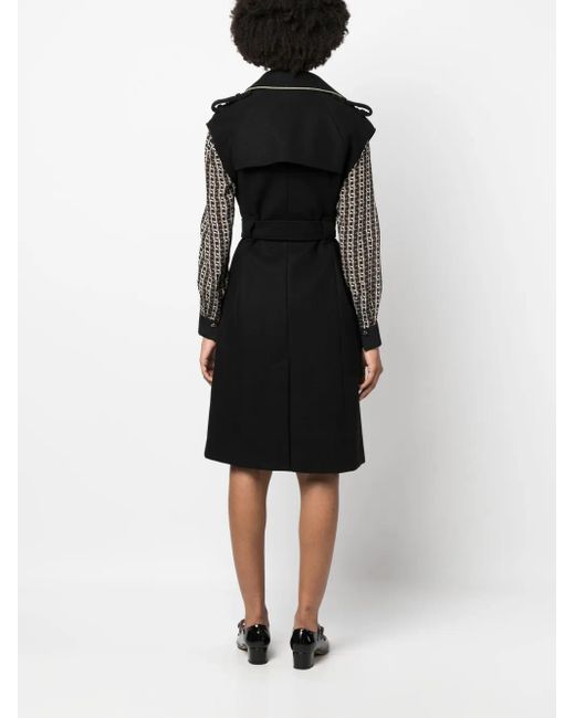 Liu Jo Black Double-Breasted Sleeveless Coat