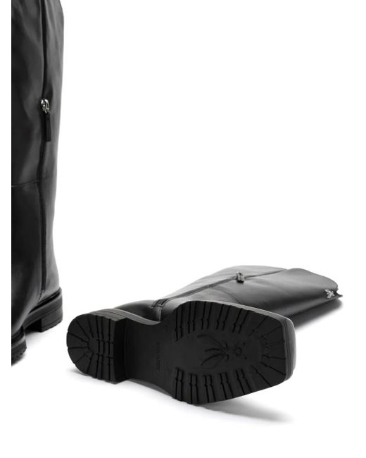 Patrizia Pepe Black Logo-Plaque Boots