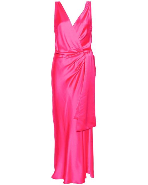 Pinko Pink Elegant Hammered Satin Gown