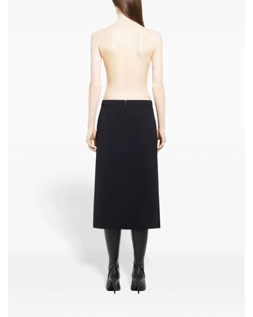 Courreges Black Illusion Draped Midi Skirt