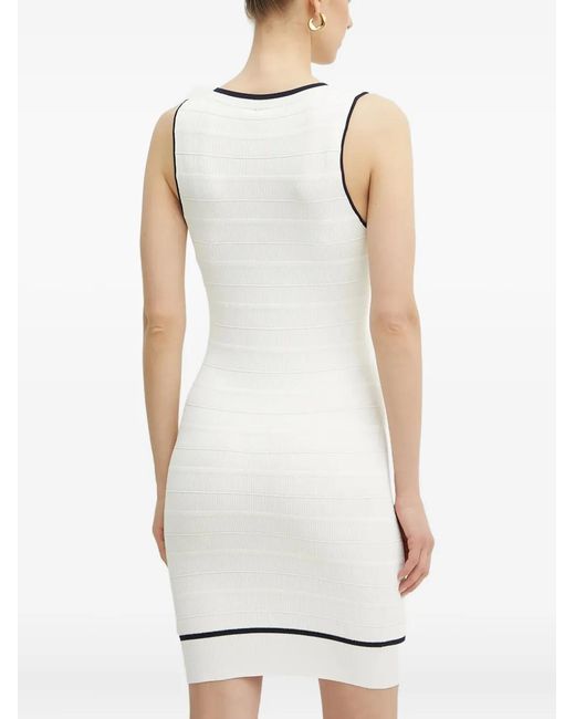 Guess White V-Neck Mini Dress