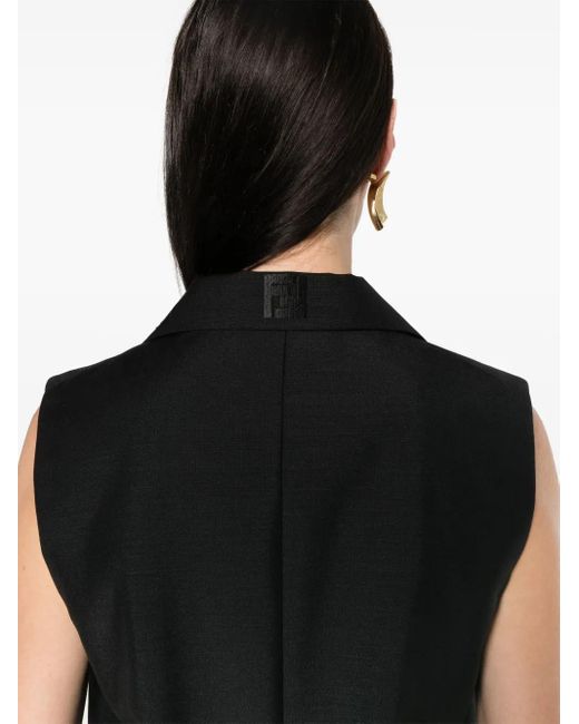 Chaleco Con Solapas De Pico Fendi de color Black