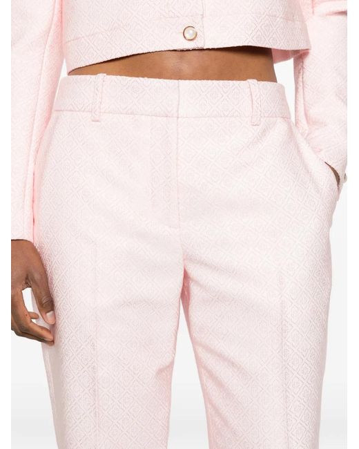 Casablanca Pink Monogram-Pattern Trousers