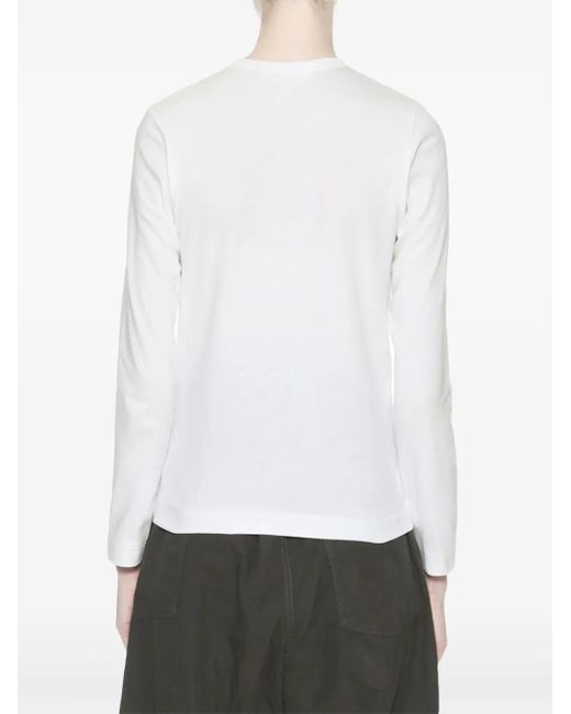 COMME DES GARÇONS PLAY White Logo-Patch T-Shirt