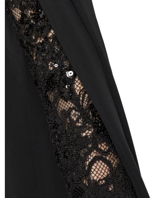 Nissa Black Caped Embellished Gown