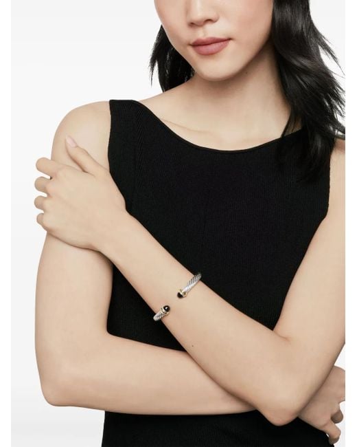 David Yurman White 14Kt And Sterling Classic Cable Bracelet (7Mm)