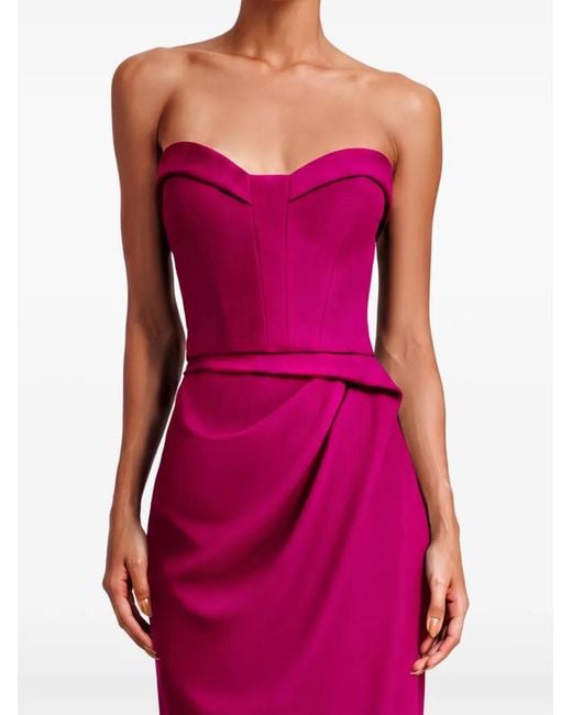 Gemy Maalouf Pink Strapless Draped Gown