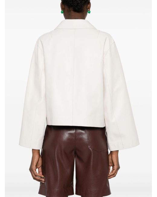Split-sleeves leather jacket Desa Nineteenseventytwo de color White