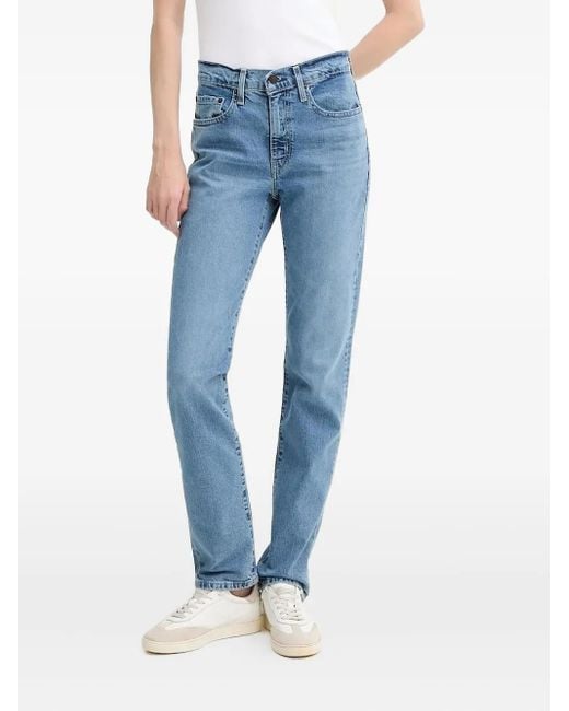 Levi's Blue 724 High-Waisted Jeans