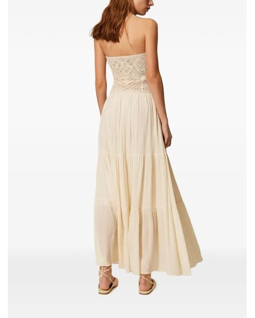 Twinset White Maxi Strapless Dress
