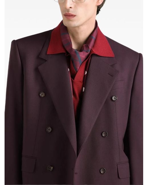 Dolce & Gabbana Purple Palermo Double-Breasted Wool Jacket for men