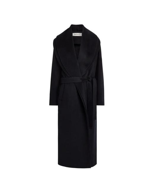 Rohe Black Shawl-Collar Belted Coat