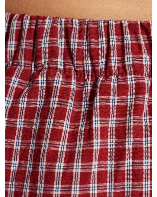 Vetements Red Elasticated Check Shorts
