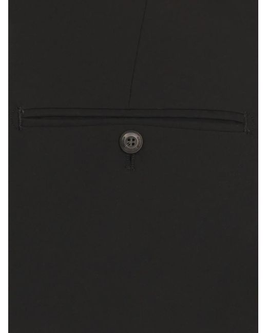Dondup Black Button-Fastening Cuffed Trousers for men