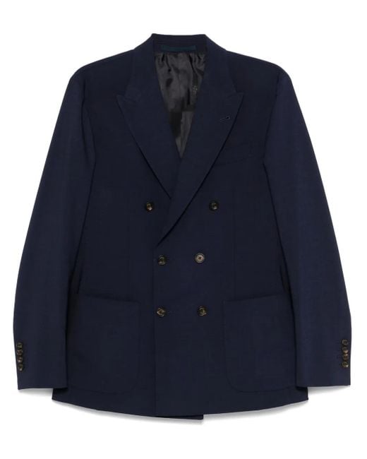 Eleventy Blue Double-Breasted Blazer for men