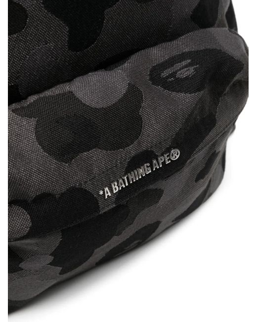 A Bathing Ape Black Abc Camo Print Backpack for men