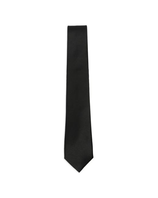 Tagliatore Black Satin-Finish Pointed-Tip Tie for men