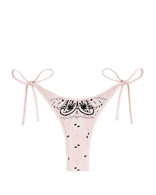 Palm Angels Pink Paisley-print Bikini Bottoms